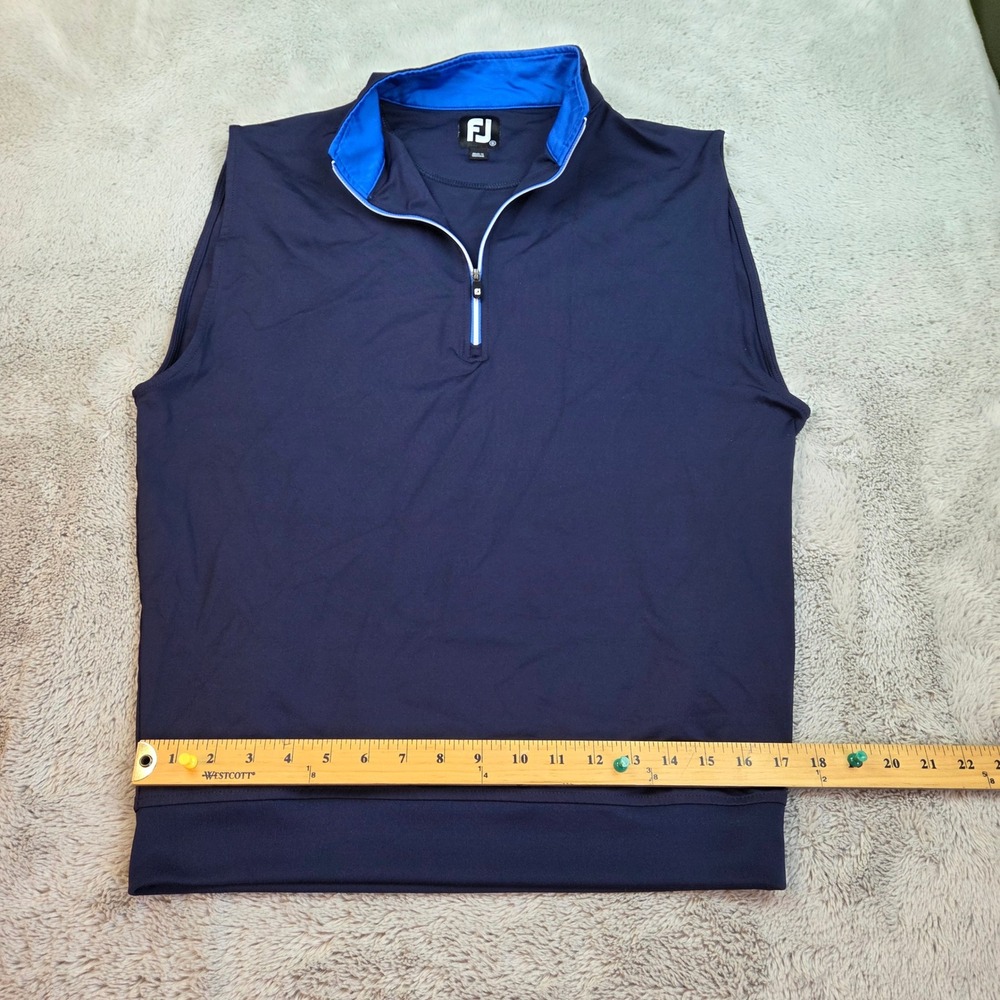 FootJoy Quarter Zip Golf Vest Mens S Performance Stretch Mock Neck Navy Blue FJ